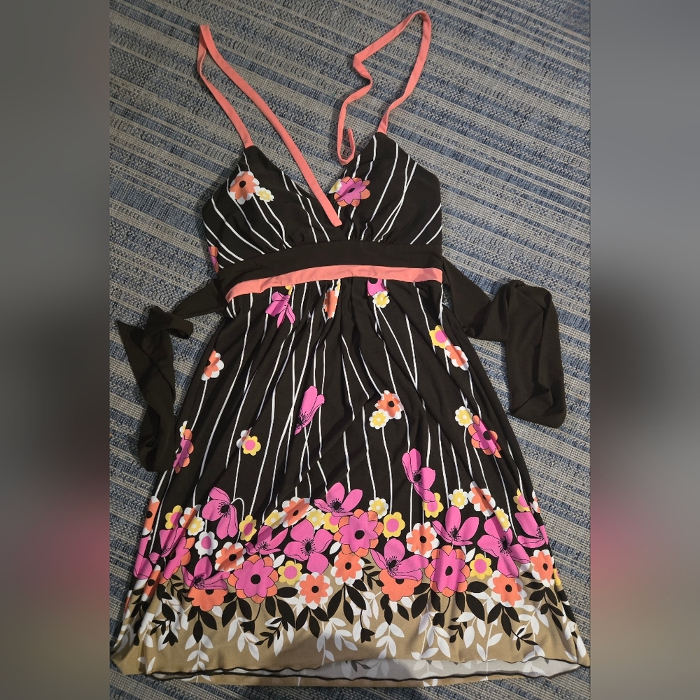 Floral Brown and Pink Dress